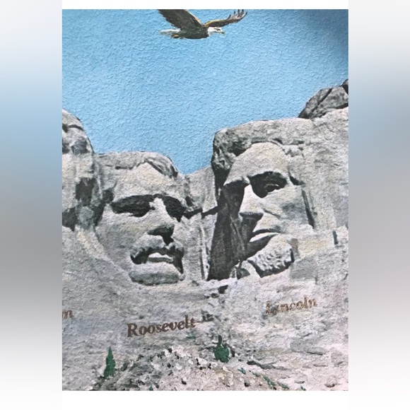 Presidents tray Mount Rushmore tin Round Black Hills South Dakota Metal 11” VTG - Picture 3 of 9